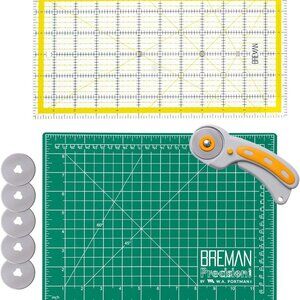 Navy Self-Healing 9x12 Fabric Cutting Mat & 45mm Rotary Cutter Set with 5 Extra